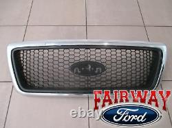 05 thru 08 F-150 OEM Genuine Ford Honeycomb with Chrome Surround Grill Grille
