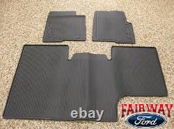 10 thru 14 Ford F-150 OEM Black Rubber Floor Mat 3-pc Crew Cab with Sub-Woofer