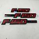 2009 Thru 2014 Ford F-150 Oem Genuine Red Fx4 Fender & Tail Gate Emblem Set 3pcs