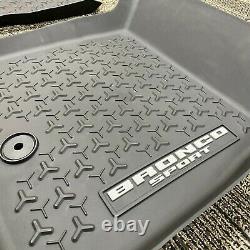 2021 Bronco Sport OEM Genuine Ford Tray Style Molded Black Floor Mat Set 4-pc