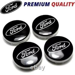 4x BLACK FORD CENTRE CAPS 54MM ALLOY WHEEL FITS MOST MODELS FOCUS FIESTA KA