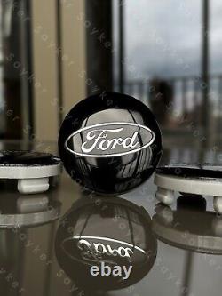 4x BLACK FORD CENTRE CAPS 54MM ALLOY WHEEL FITS MOST MODELS FOCUS FIESTA KA