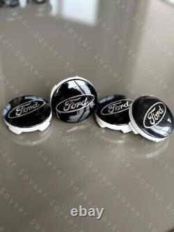 4x BLACK FORD CENTRE CAPS 54MM ALLOY WHEEL FITS MOST MODELS FOCUS FIESTA KA