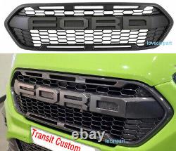 For 2018-2023 Ford Transit Custom Grill Raptor Style Front Mesh Grille withLetter