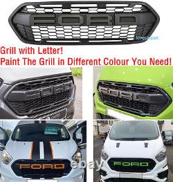 For 2018-2023 Ford Transit Custom Grill Raptor Style Front Mesh Grille withLetter