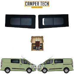 Ford Transit Custom SLIDING OPENING Windows with Bonding Kit and U TRIM