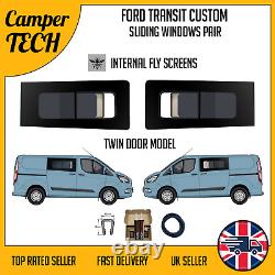 Ford Transit Custom with TWIN DOORS sliding Windows + Fly Screens+Utrim +Fit kit
