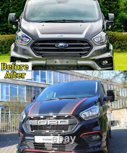 Grill For 2018-2023 Ford Transit Custom Grille Raptor Style Upgrade Mesh Black