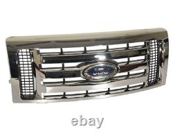 (1) Oem Genuine Ford 2009-2014 F-150 Chrome 3-bar Grille Avec Emblem 9l3z8200d
