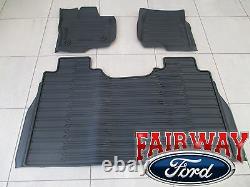 15 À Travers 20 F-150 Oem Genuine Ford Tray Style Molded Floor Mat Set 3-pc Crew Cab