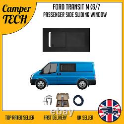 Fenêtre coulissante côté passager Ford Transit MK6/7 SWB avec kit de collage et U-Trim