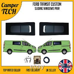 Fenêtres COULISSANTES OUVRANTES Ford Transit Custom avec Kit de Collage et U TRIM