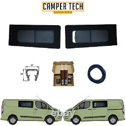 Fenêtres COULISSANTES OUVRANTES Ford Transit Custom avec Kit de Collage et U TRIM