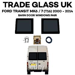 Portes de grange arrière teintées sombres pour Ford Transit MK 6/7, fenêtres 00-14 + kit de montage + garniture en U