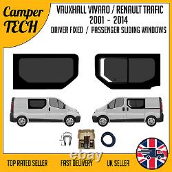 Vauxhall Vivaro 01 14 Fenêtre coulissante passager fixe pour conducteur + kit de montage + garniture en U