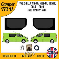 Vauxhall Vivaro 2014 2019 Vitres fixes avec kit de collage et U TRIM